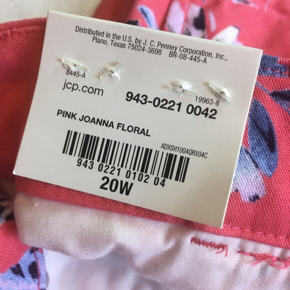 A.n.a Joanna floral twill shorts pink 20W - Picture 9 of 12